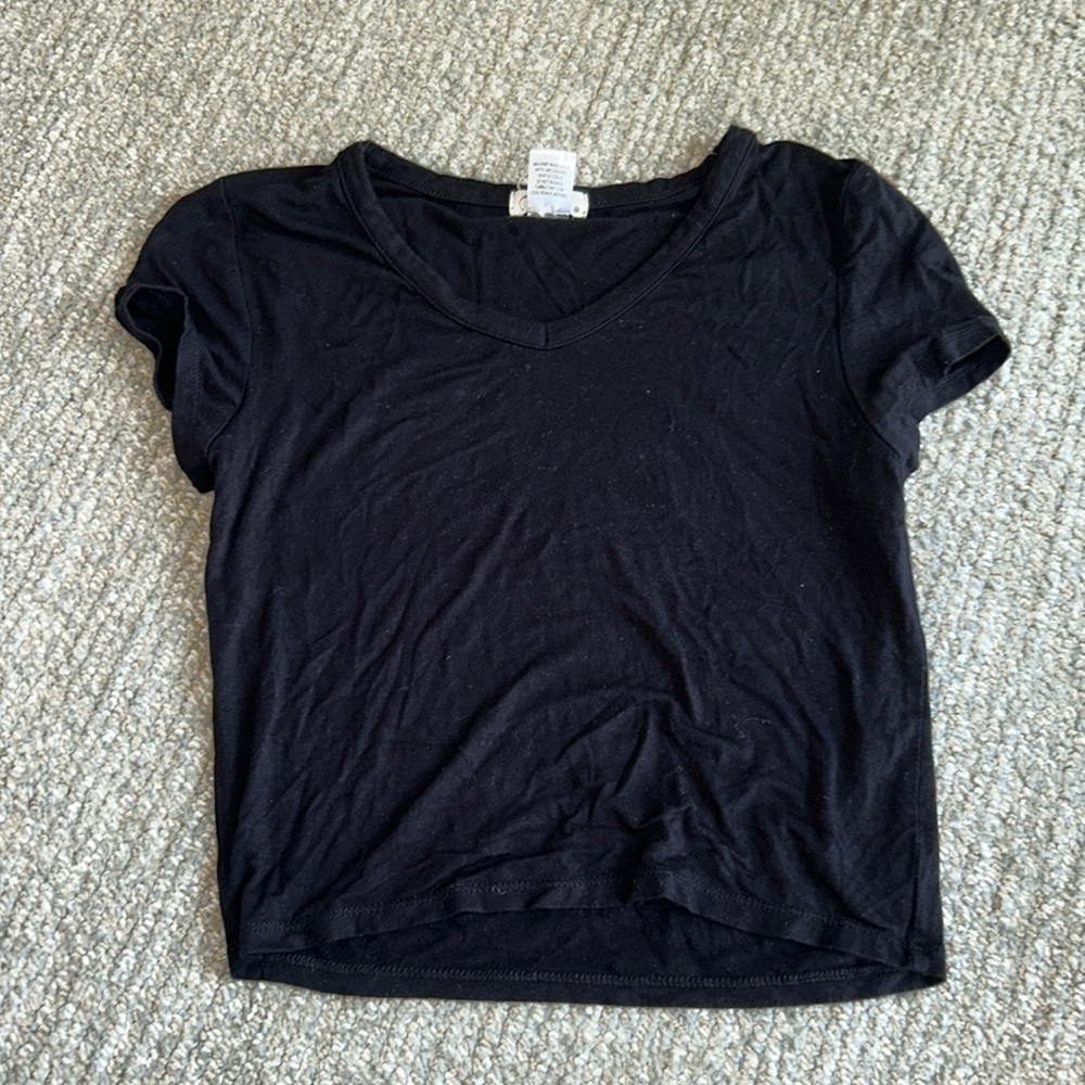 Olivia Rae Black Cropped T-Shirt (super soft)